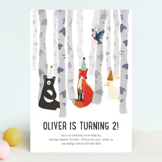 woodland winter Children's Birthday Party Invitations