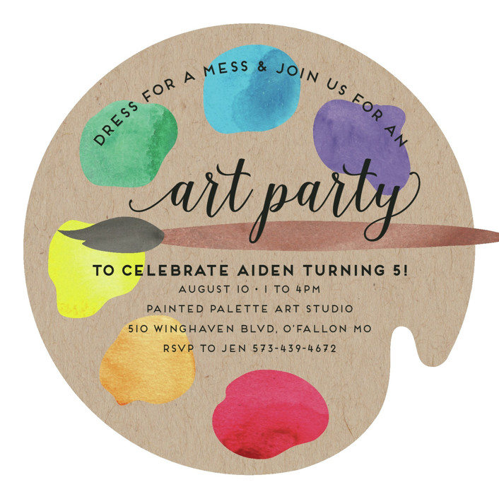 Arty Party Children's Birthday Party Invitations by Jen Owens Minted