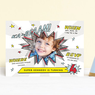 Comic Superhero Children's Birthday Party Invitations