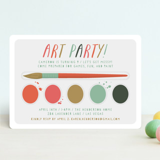 Paint Kit Children's Birthday Party Invitations