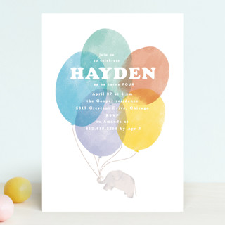 Up, Up and Away Children's Birthday Party Invitations