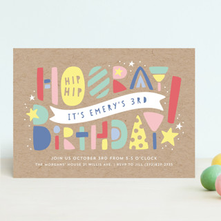 Colorblock Children's Birthday Party Invitations