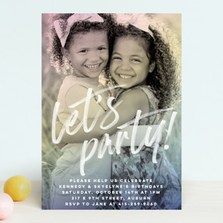 Rainbow Photo Children's Birthday Party Invitations