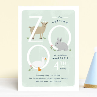 Petting Zoo Letters Children's Birthday Party Invitations