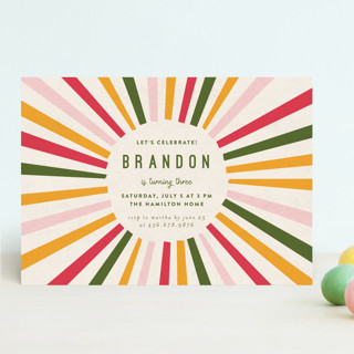 Color Burst Children's Birthday Party Invitations