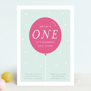 Pastel Balloon Children's Birthday Party Invitations