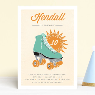 Retro Skate Children's Birthday Party Invitations