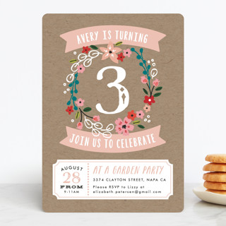 Garden Wreath Children's Birthday Party Invitations