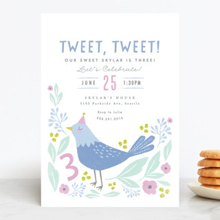 tweet tweet so sweet Children's Birthday Party Invitations