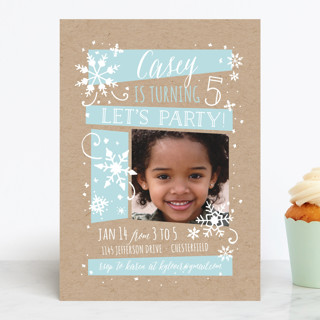 Wintery Children's Birthday Party Invitations