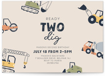 Ready Two Dig Children's Birthday Party Invitations