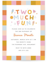 Two Much Fun Children's Birthday Party Invitations
