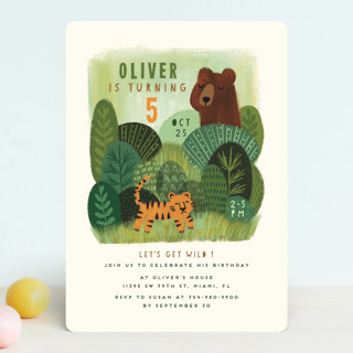 Bear and Tiger Children's Birthday Party Invitations