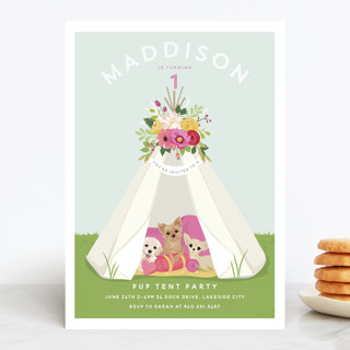Pup Tent Party Children's Birthday Party Invitations