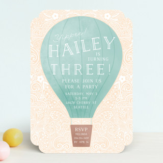 Hot Air Balloon Birthday Children's Birthday Party Invitations