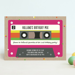Retro Cassette  Children's Birthday Party Invitations