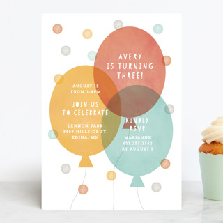 Big Balloons Children's Birthday Party Invitations