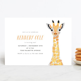 Baby Animal Giraffe Children's Birthday Party Invitations