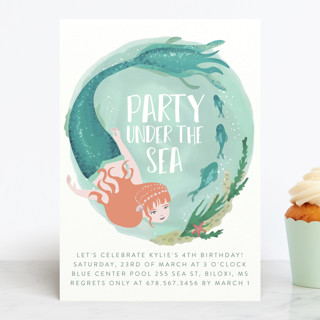Little Mermaid Children's Birthday Party Invitations