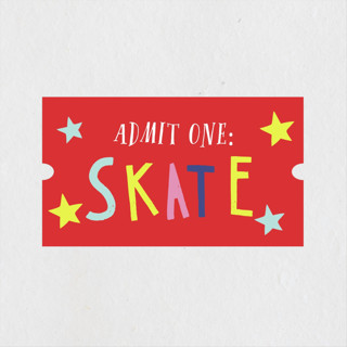 Skate Date Children's Birthday Party Stickers