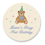 Beary first birthday Children's Birthday Party Stickers