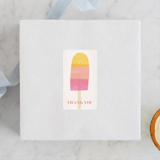 Rainbow Popsicles Children's Birthday Party Stickers