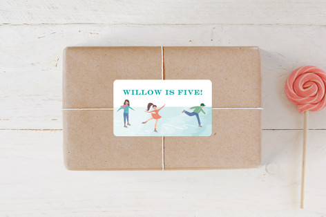 playful ice rink Children's Birthday Party Stickers