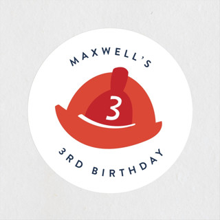 Little Fire Fighter Children's Birthday Party Stickers
