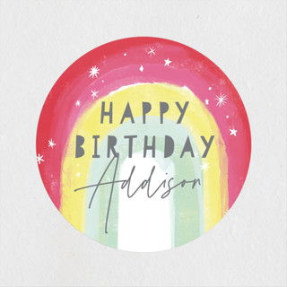 Sparkling Rainbow Children's Birthday Party Stickers