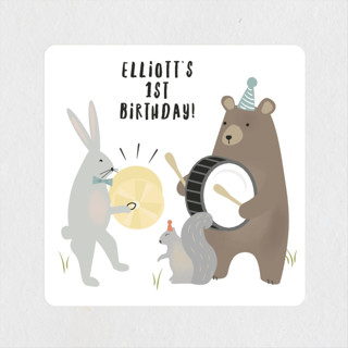 bears marching band Children's Birthday Party Stickers