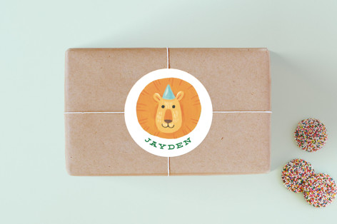 Animal Safari Children's Birthday Party Stickers