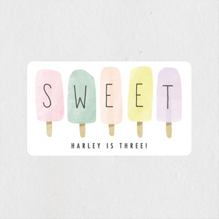 sweet fun in the sun Children's Birthday Party Stickers