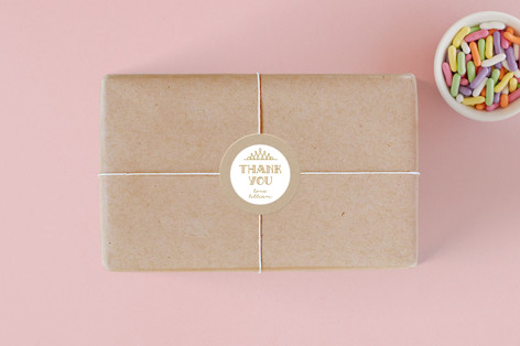 Pink & Gold Children's Birthday Party Stickers