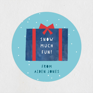 snow much fun Children's Birthday Party Stickers