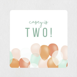 balloons in two Children's Birthday Party Stickers