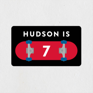 Skateboard Children's Birthday Party Stickers