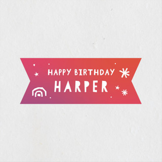 bright sparkle Children's Birthday Party Stickers