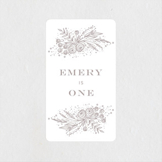 Floral ONE Children's Birthday Party Stickers