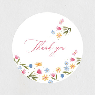 Flowers & Butterflies Children's Birthday Party Stickers