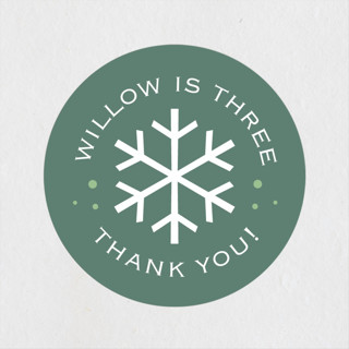 Snowfall Children's Birthday Party Stickers
