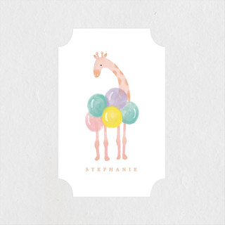 Giraffe and Balloons Children's Birthday Party Stickers