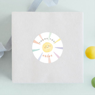 Rainbow sun Children's Birthday Party Stickers