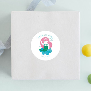 Mermaid Children's Birthday Party Stickers