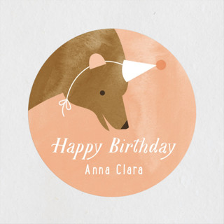 Little Bear Children's Birthday Party Stickers