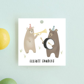bears marching band Children's Birthday Party Favor Tags
