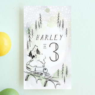 Winter Train Children's Birthday Party Favor Tags