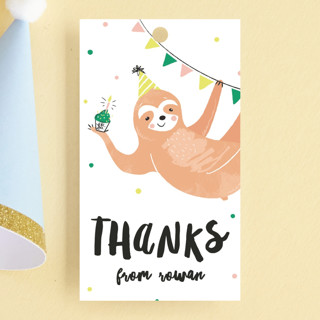 Party Sloth Children's Birthday Party Favor Tags