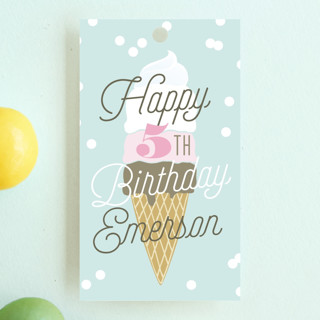 Ice Cream Cone Children's Birthday Party Favor Tags