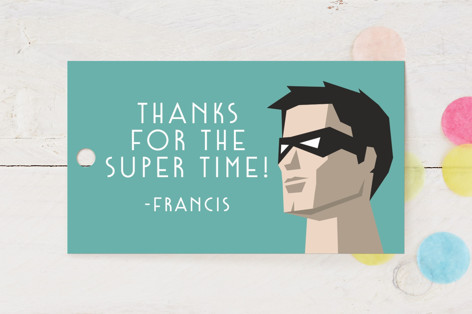 Calling All Superheroes Children's Birthday Party Favor Tags