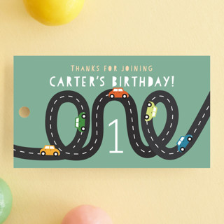 Little Racer Children's Birthday Party Favor Tags